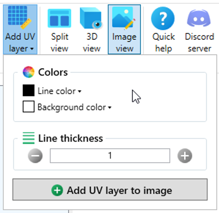 3D Previewer Pro - Export UV layer toolbar dropdown